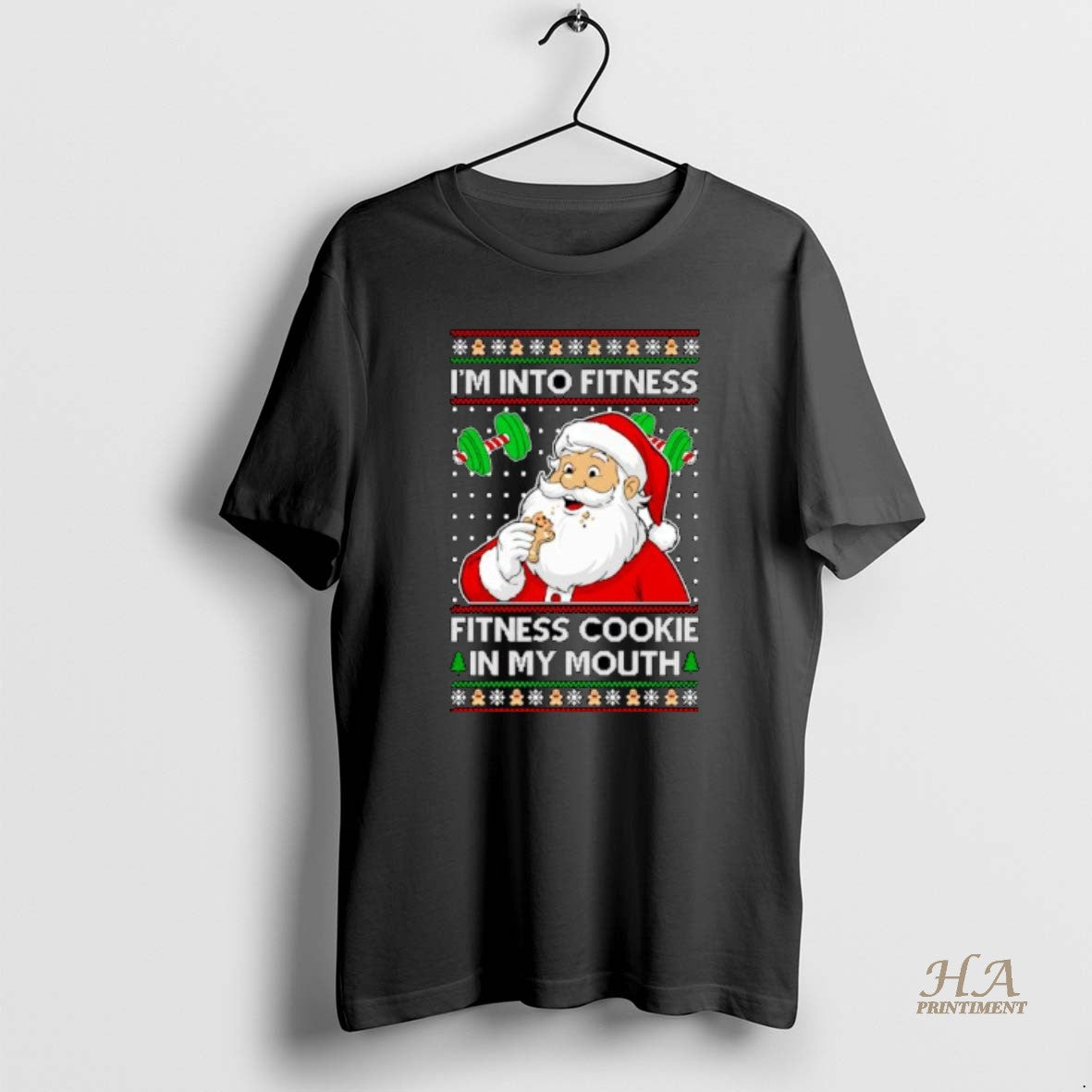 Official Santa Im Into Fitness Cookie In My Mouth Ugly Christmas Ornaments Shirt Hoodie Sweatshirt | PurePodTees.com