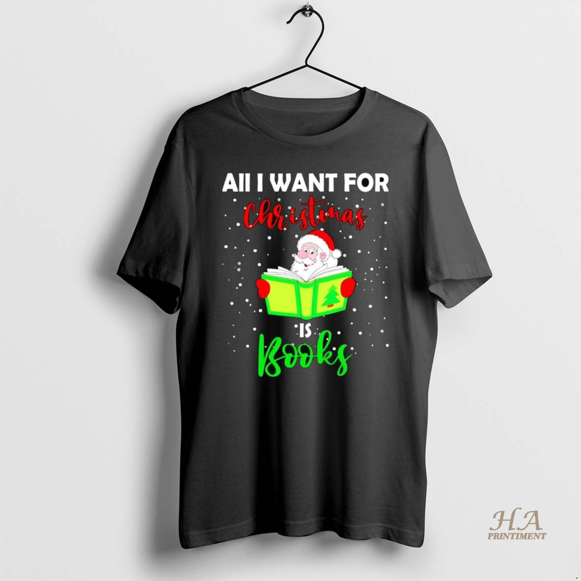Official Santa All I Want For Christmas Is Books Shirt Hoodie Sweatshirt | PurePodTees.com