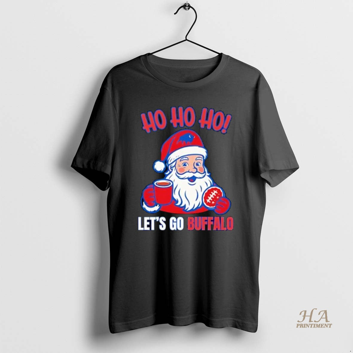 Official Santa Ho Ho Ho Lets Go Buffalo Football Santa Shirt Hoodie Sweatshirt | PurePodTees.com