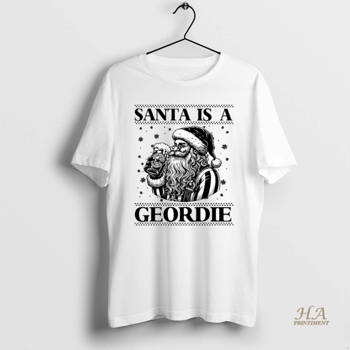 Official Santa Is A Geordie Beer Drinker Christmas Shirt Hoodie Sweatshirt | PurePodTees.com