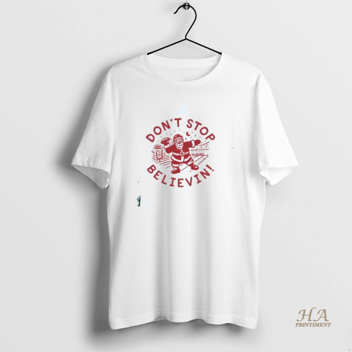 Official Santa Playing Football Dont Stop Believing Christmas Shirt Hoodie Sweatshirt | PurePodTees.com