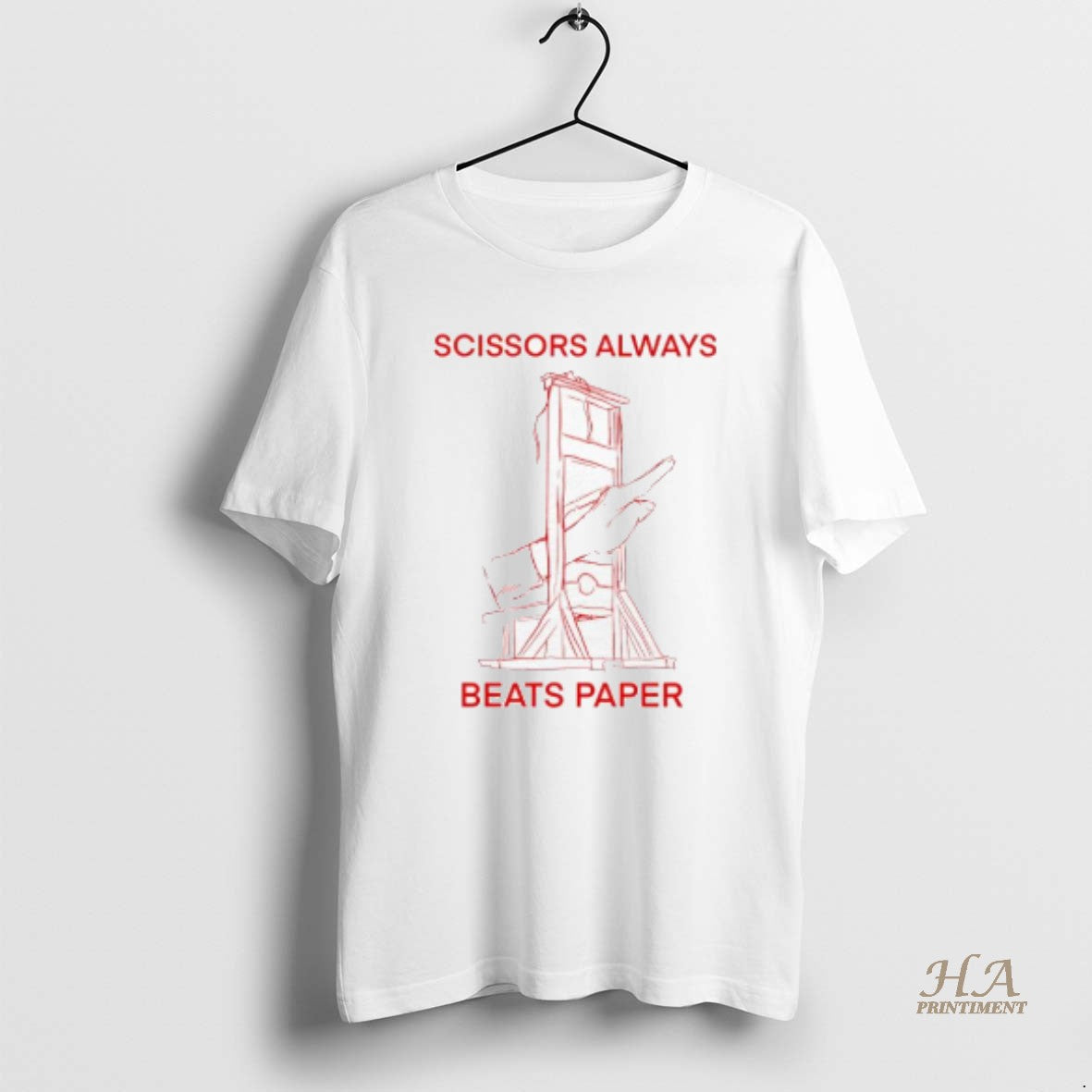 Official Scissors Always Beats Paper Guillotine Sketch Graphic Shirt Hoodie Sweatshirt | PurePodTees.com