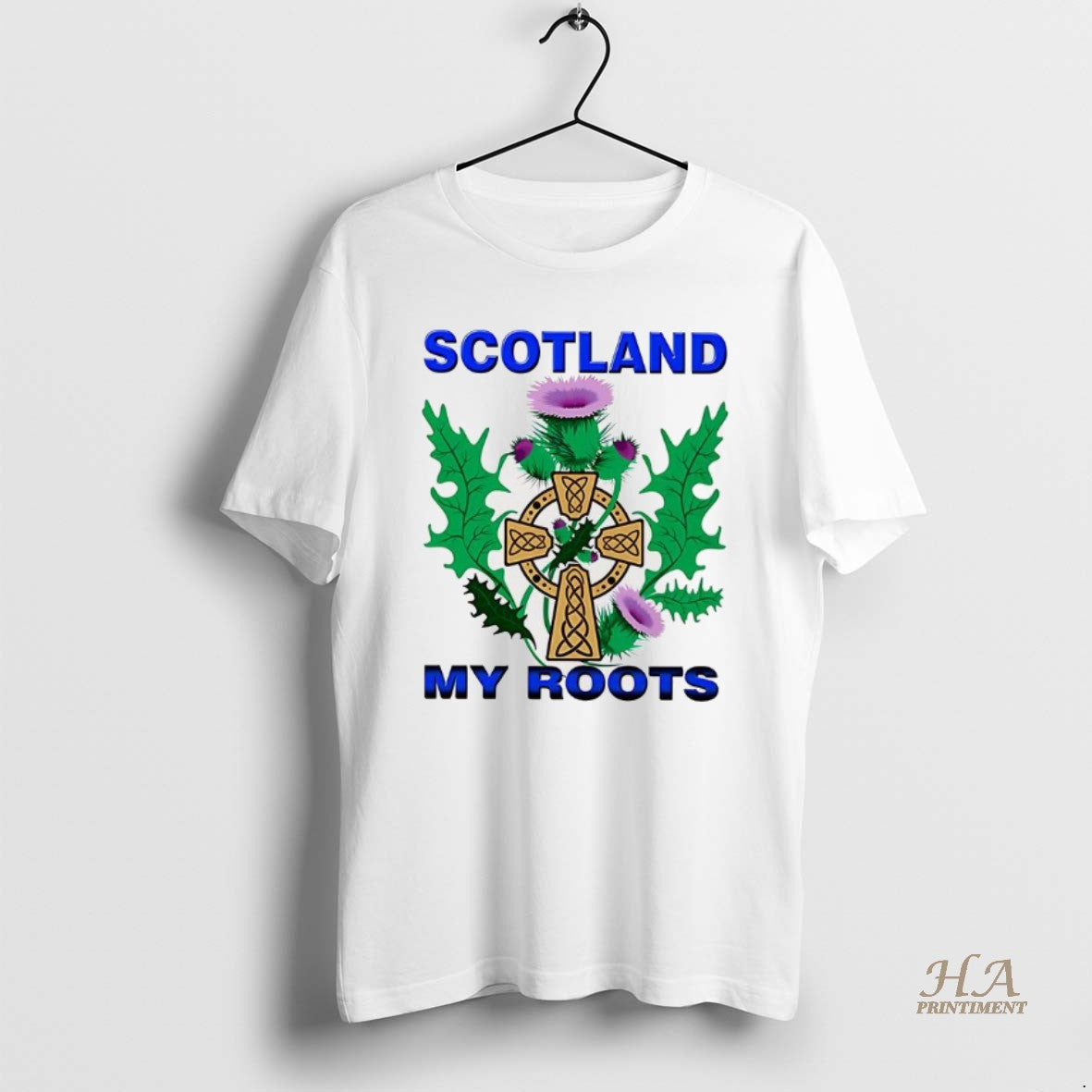 Official Scotland My Roots Classic Celtic Cross Purple Thistle Shirt Hoodie Sweatshirt | PurePodTees.com