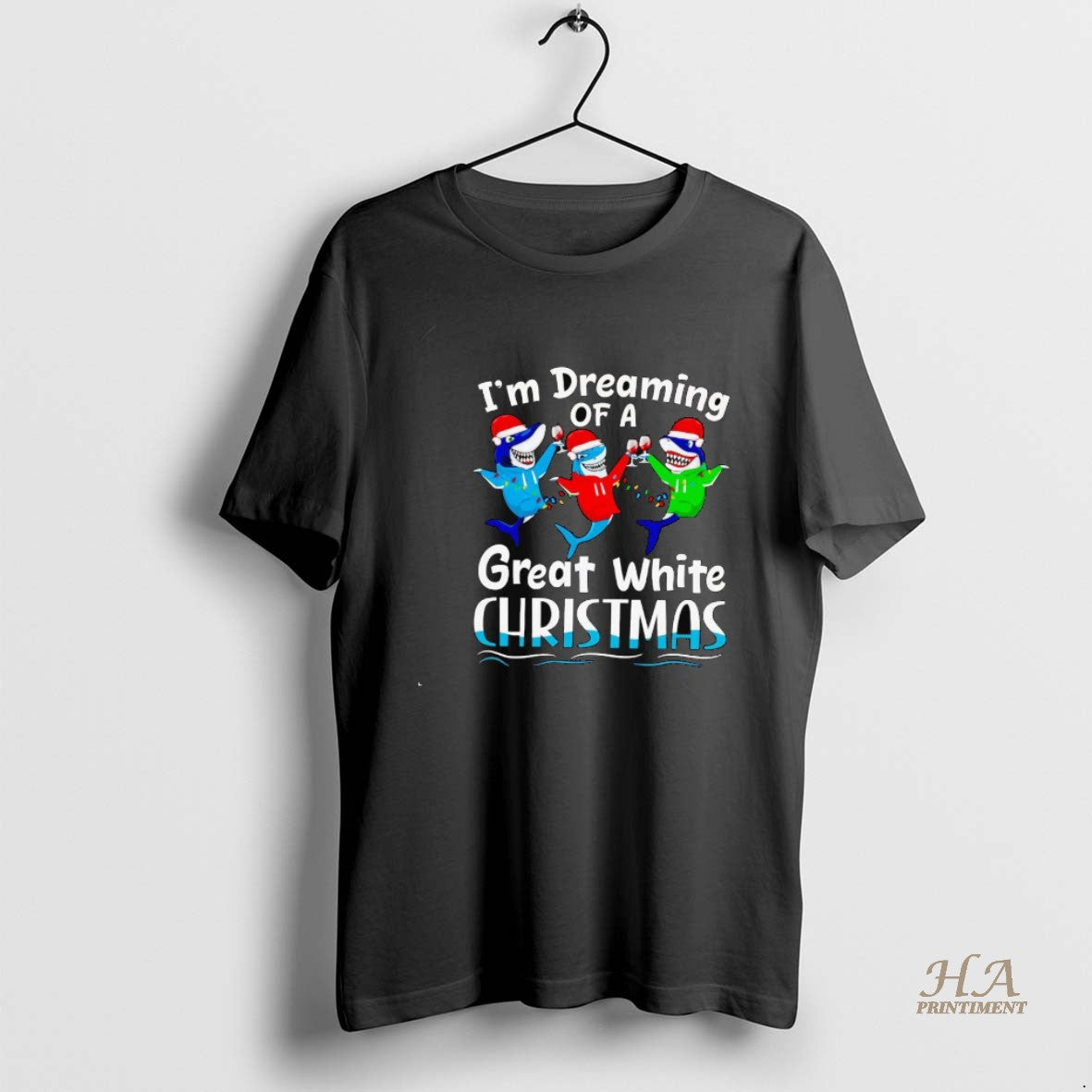 Official Shark Im Dreaming Of A Great White Christmas Shirt Hoodie Sweatshirt | PurePodTees.com