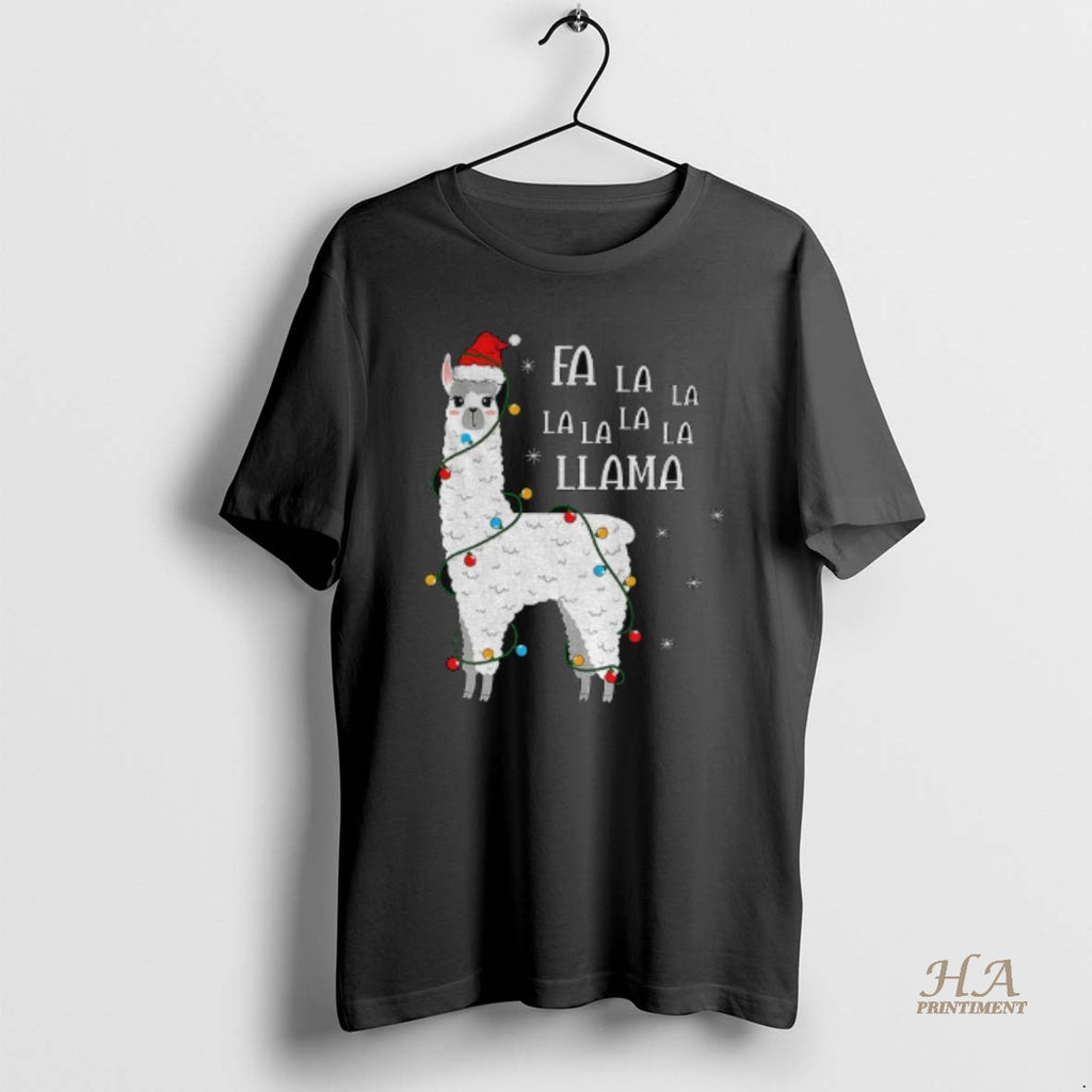 Official Sheep Santa Hat Deck The Halls Fa La La La La La Llama Merry Shirt Hoodie Sweatshirt | PurePodTees.com
