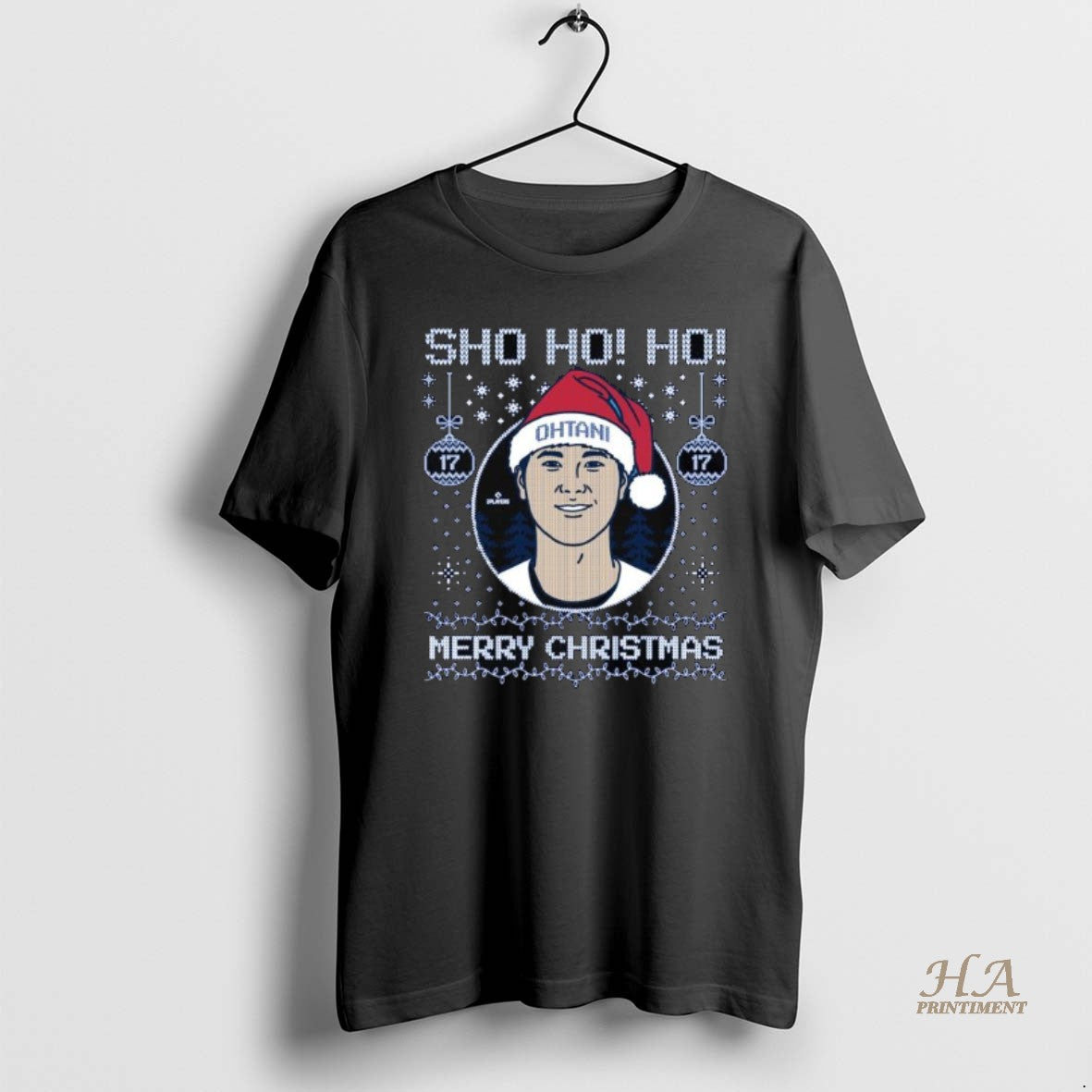 Official Sho Ho Ho Merry Christmas Shohei Ohtani Long Sleve Shirt Hoodie Sweatshirt | PurePodTees.com