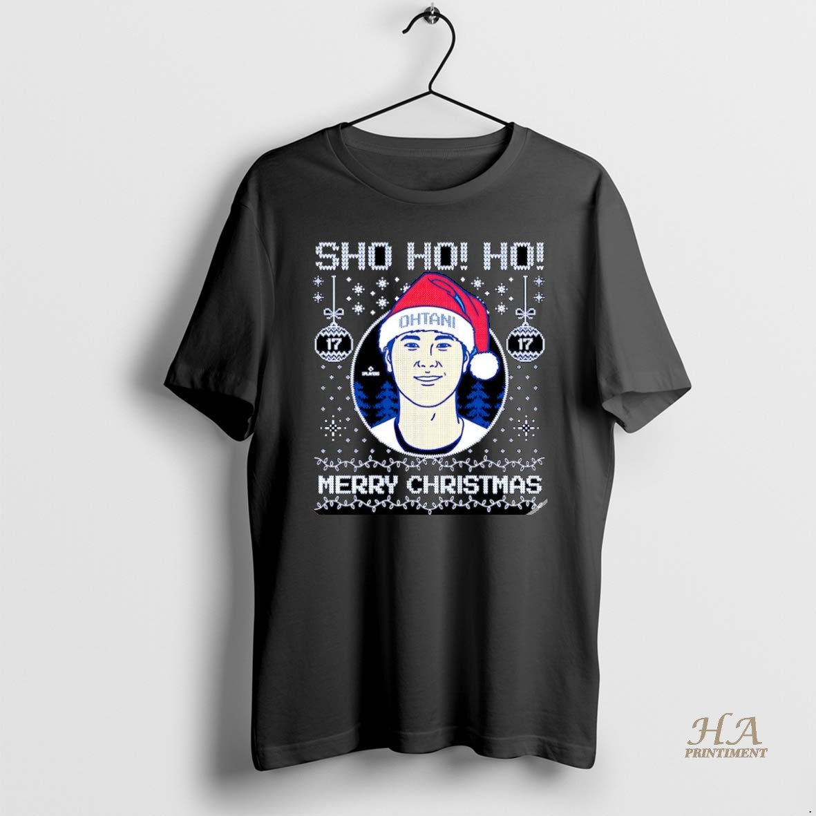 Official Sho Ho Ho Merry Christmas Shohei Ohtani Los Angeles Dodgers Ugly Christmas Shirt Hoodie Sweatshirt | PurePodTees.com