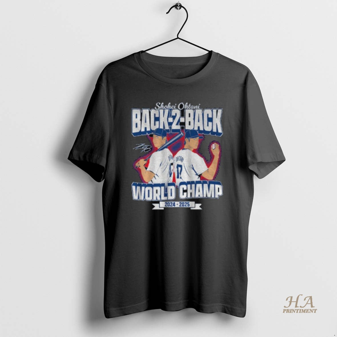 Official Shohei Ohtani Signature Back To Back World Champs 2024 2025 Shirt Hoodie Sweatshirt | PurePodTees.com