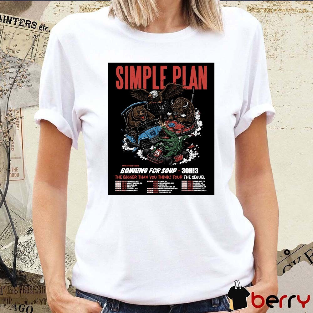 Simple Plan 2026 The Bigger Than You Think! Tour The Sequel Artwork Poster t-shirt