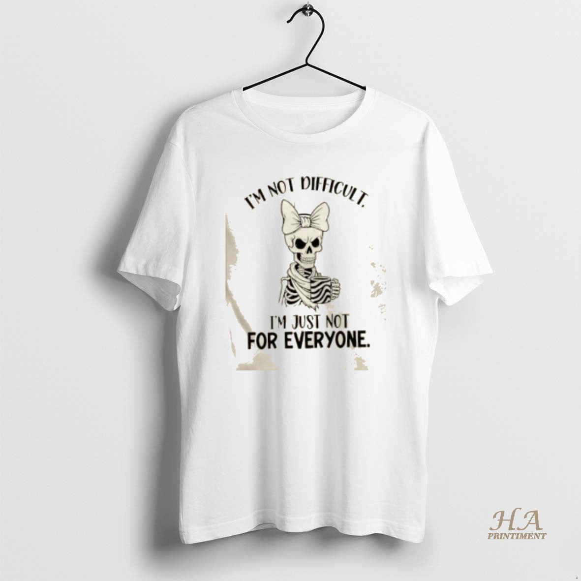 Official Skeleton Im Not Difficult Shirt Hoodie Sweatshirt | PurePodTees.com