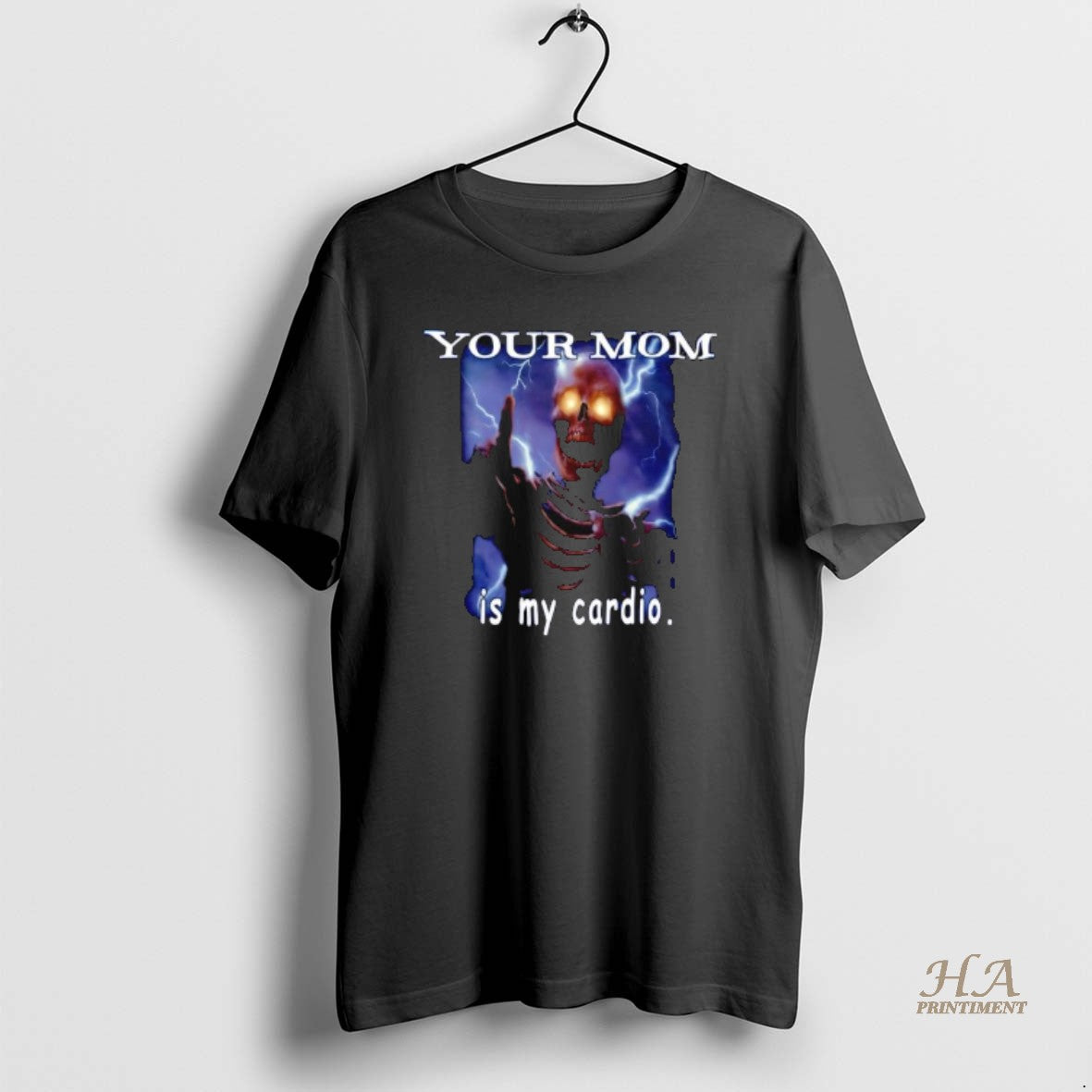 Official Skeleton Lightning Your Mom Is My Cardio Shirt Hoodie Sweatshirt | PurePodTees.com