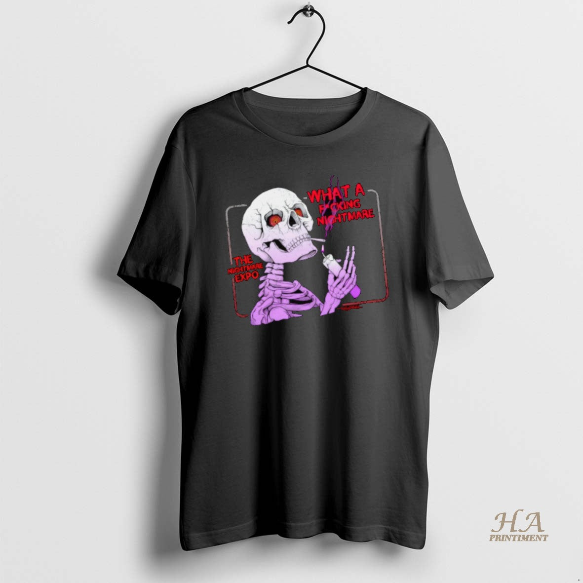 Official Skeleton What A Fucking Nightmare The Nightmare Expo Shirt Hoodie Sweatshirt | PurePodTees.com
