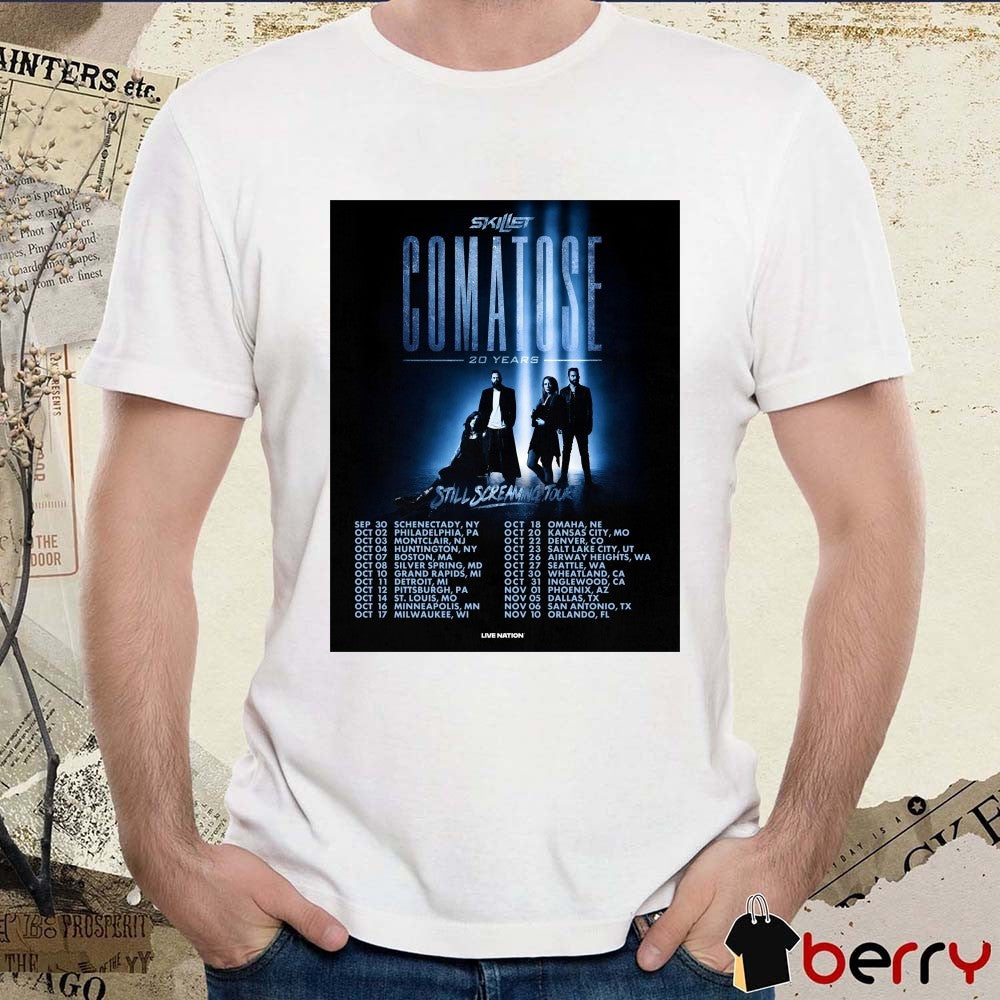 Skillet Comatose 20 Years, Still Screaming Tour United States September 30 – November 10, 2026 Poster t-shirt