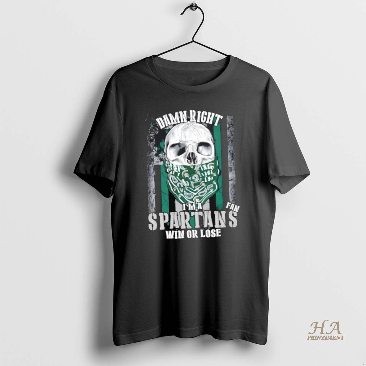 Official Skull Damn Right Im A Michigan State Spartans Fan Win Or Lose Us Flag Shirt Hoodie Sweatshirt | PurePodTees.com