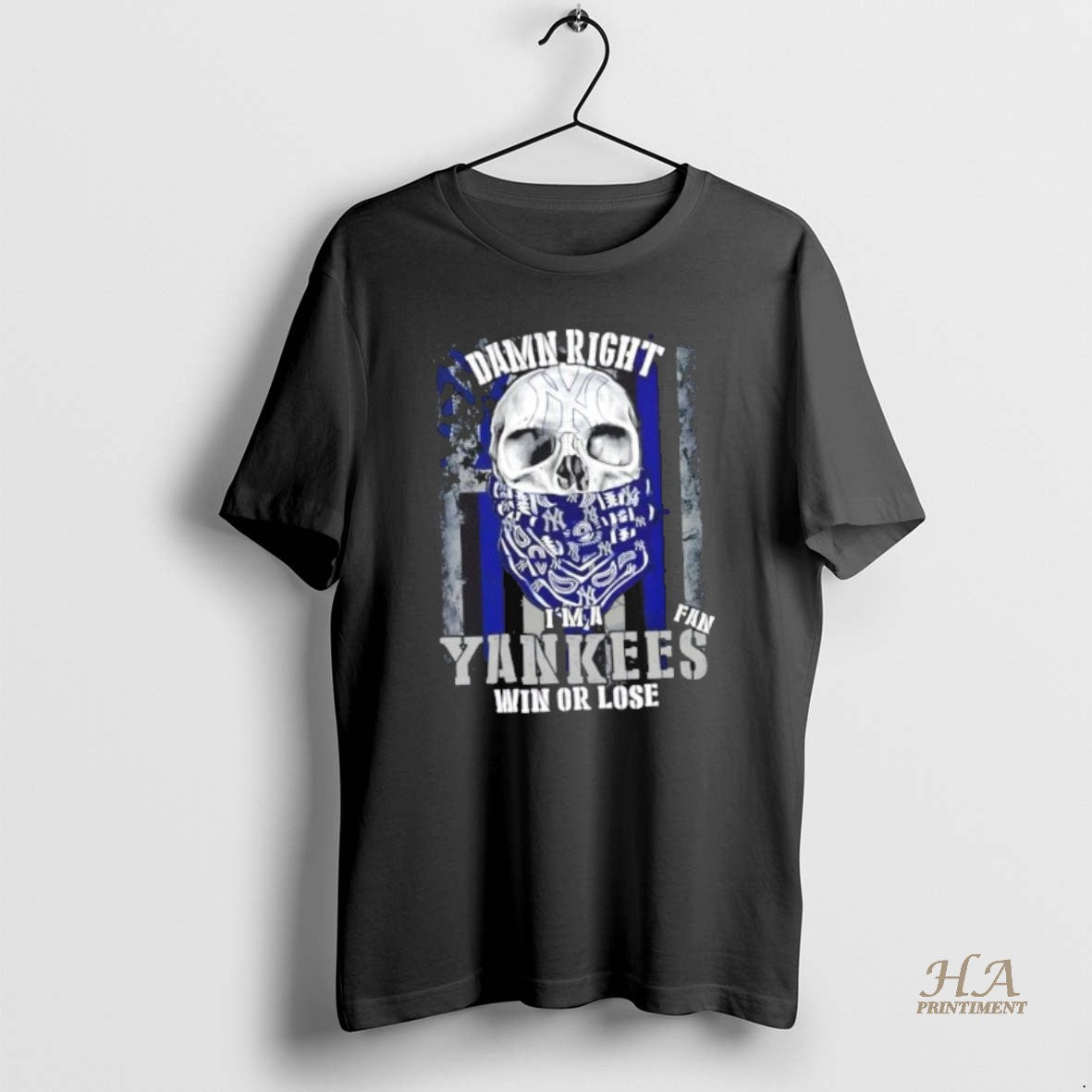 Official Skull Damn Right Im A New York Yankees Fan Win Or Lose Us Flag Shirt Hoodie Sweatshirt | PurePodTees.com