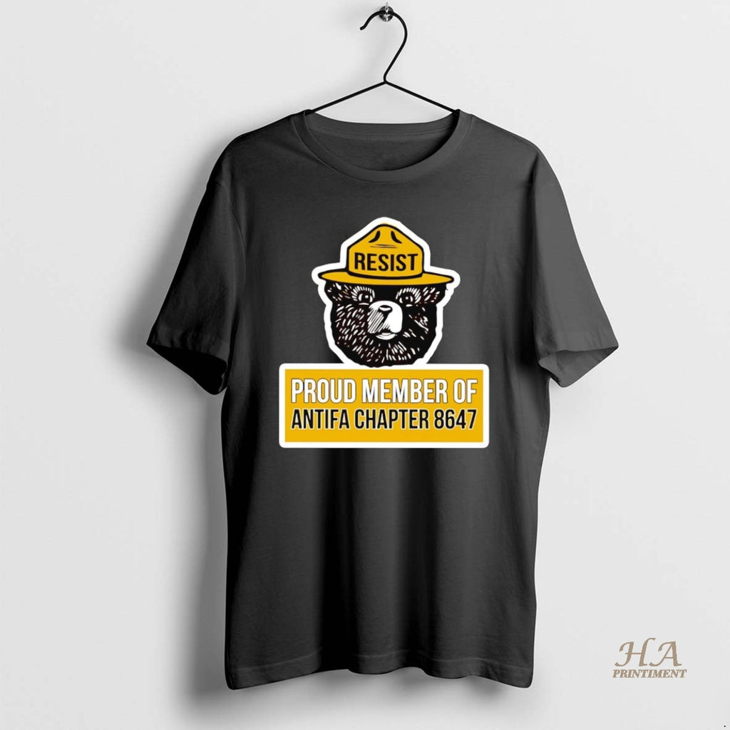 Official Smokey Bear Proud Member Of Antifa Chapter 8647 Shirt Hoodie Sweatshirt | PurePodTees.com