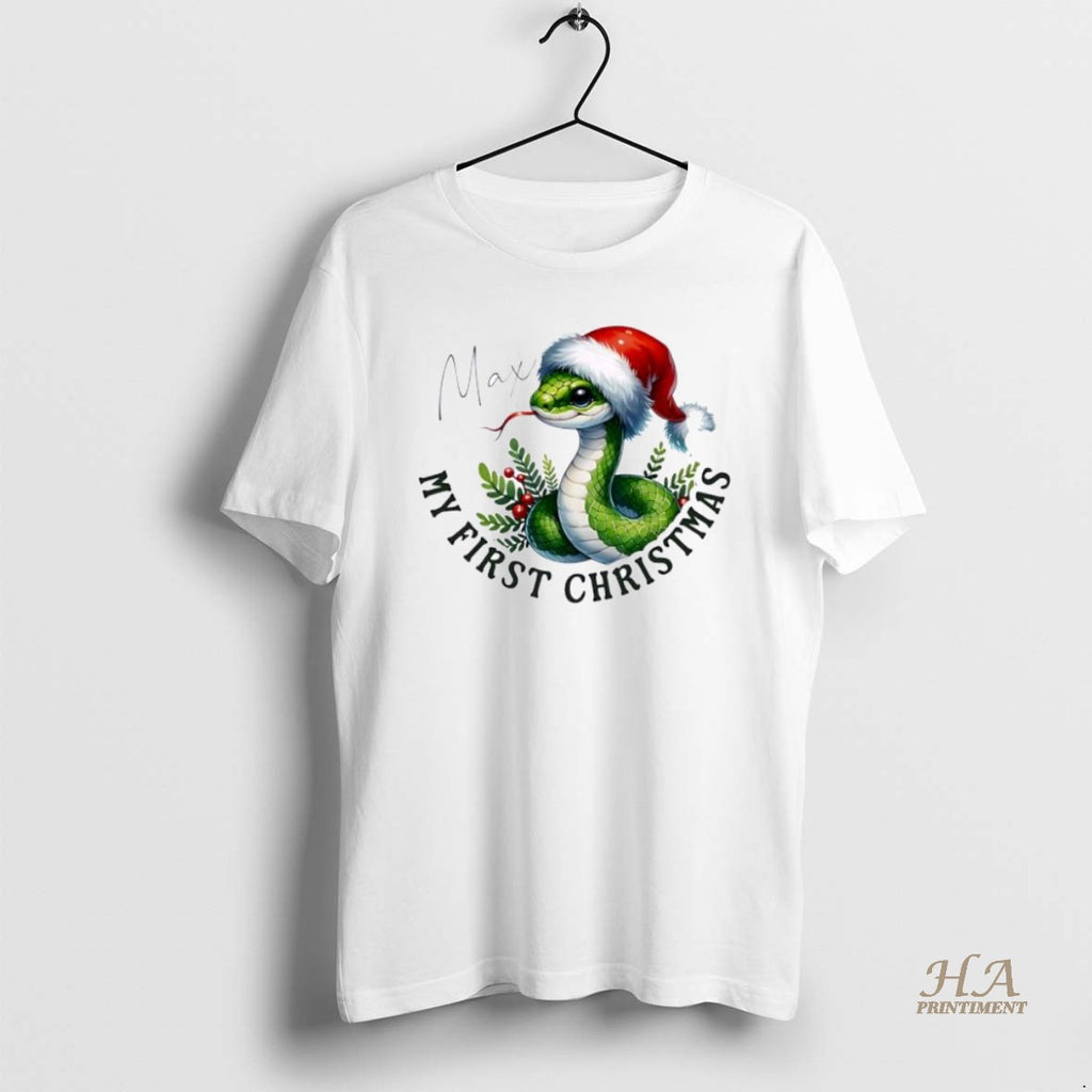 Official Snake Xmas Babys First Christmas Personalized Ornaments White Shirt Hoodie Sweatshirt | PurePodTees.com