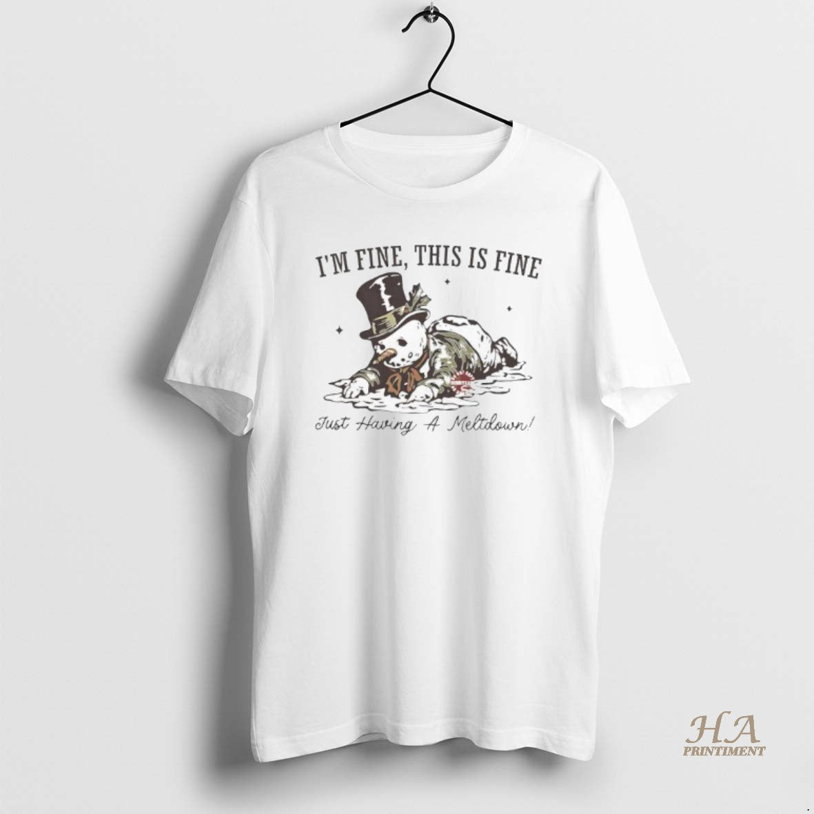 Official Snowman Im Fine This Is Fine Just Having A Meltdown Shirt Hoodie Sweatshirt | PurePodTees.com