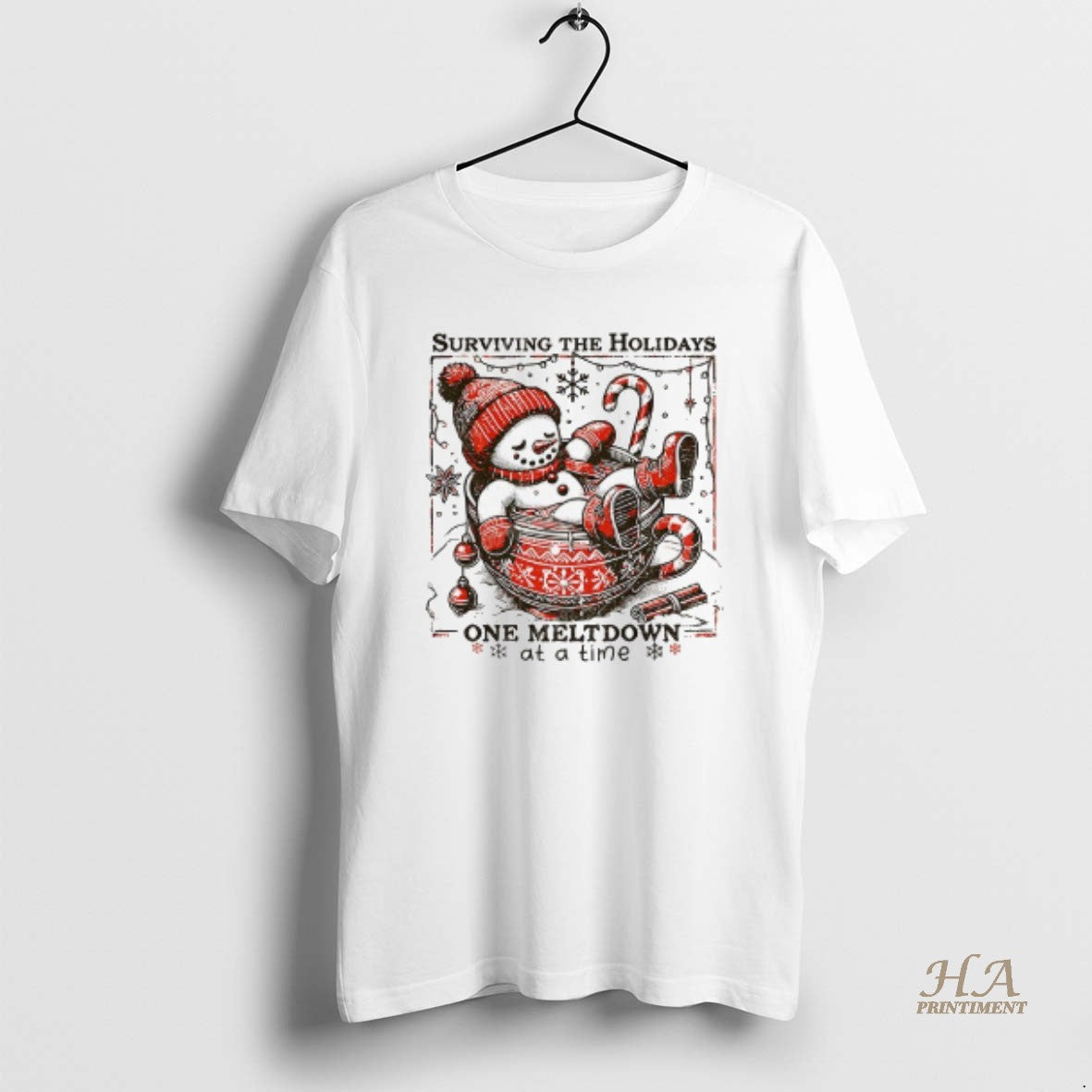 Official Snowman Surviving The Holidays One Meltdown At A Time Xmas Shirt Hoodie Sweatshirt | PurePodTees.com