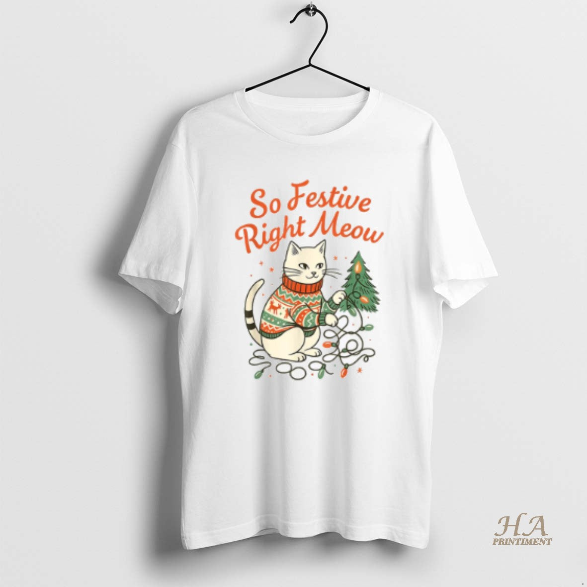 Official So Festive Right Meow Funny Cat Christmas Santa Holiday Shirt Hoodie Sweatshirt | PurePodTees.com