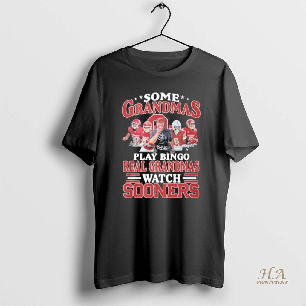 Official Some Grandmas Play Bingo Real Grandmas Watch Oklahoma Sooners Shirt Hoodie Sweatshirt | PurePodTees.com