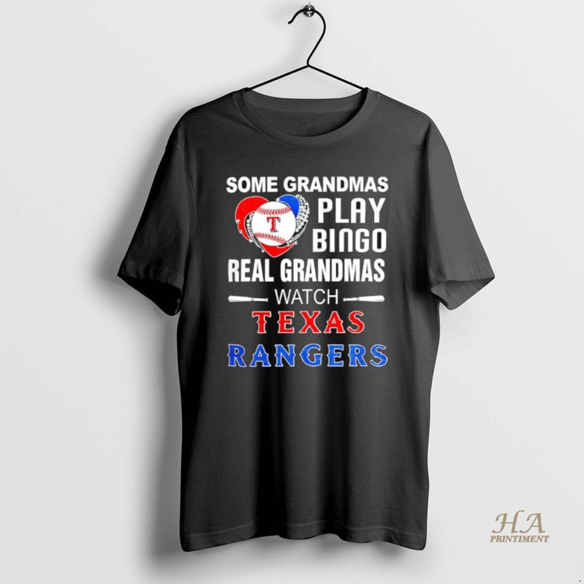 Official Some Grandmas Play Bingo Real Grandmas Watch Texas Rangers Shirt Hoodie Sweatshirt | PurePodTees.com