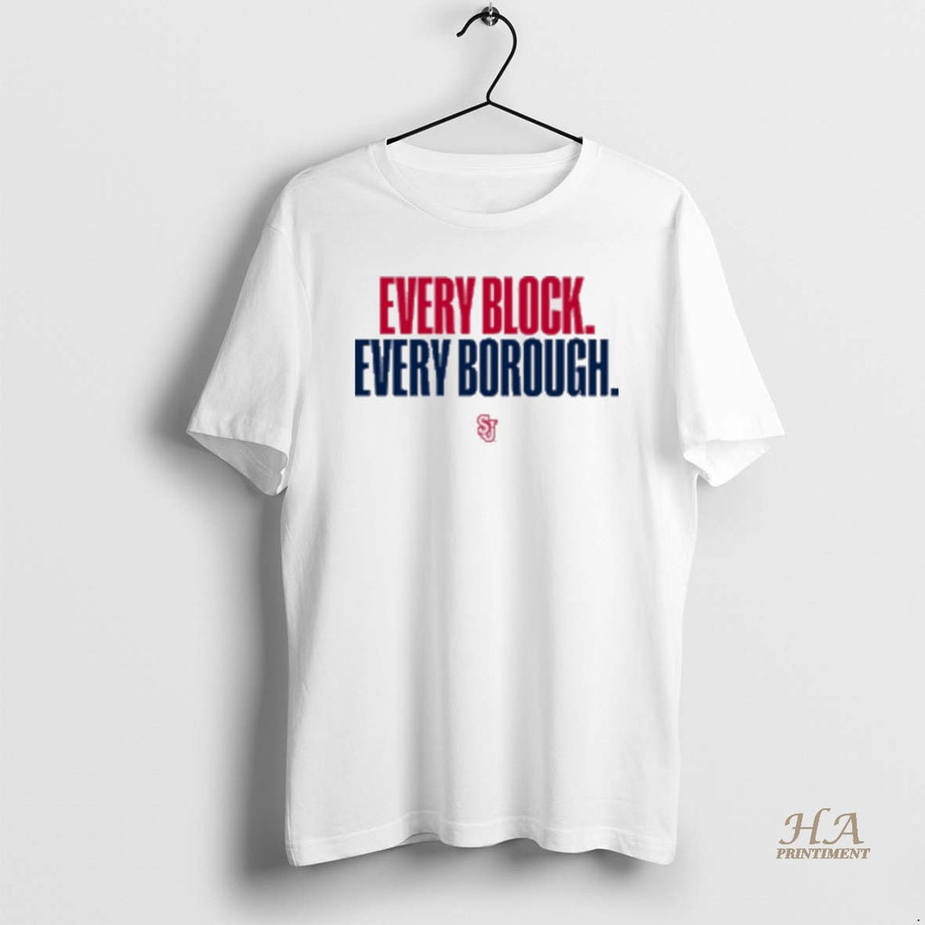 Official St Johns Red Storm Basketball Every Block Every Borough Shirt Hoodie Sweatshirt | PurePodTees.com