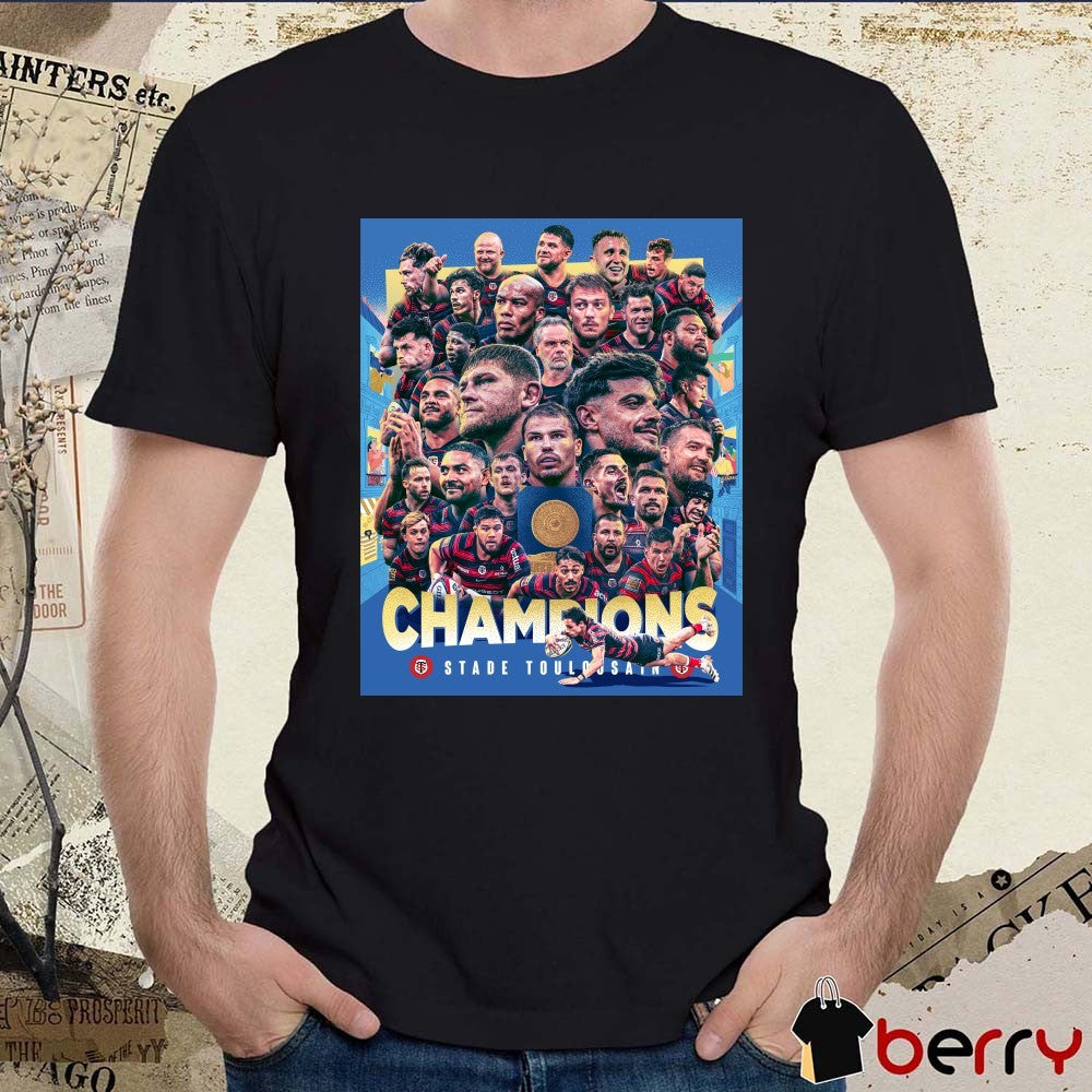 Stade Toulousain 2026 Top 14 Rugby Championship Win Poster t-shirt