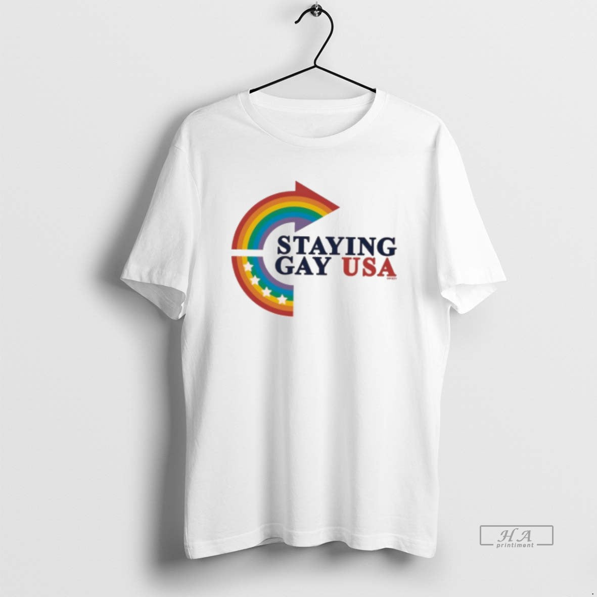 Official Staying Gay Usa Rainbow Arrow Logo Shirt Hoodie Sweatshirt | PurePodTees.com