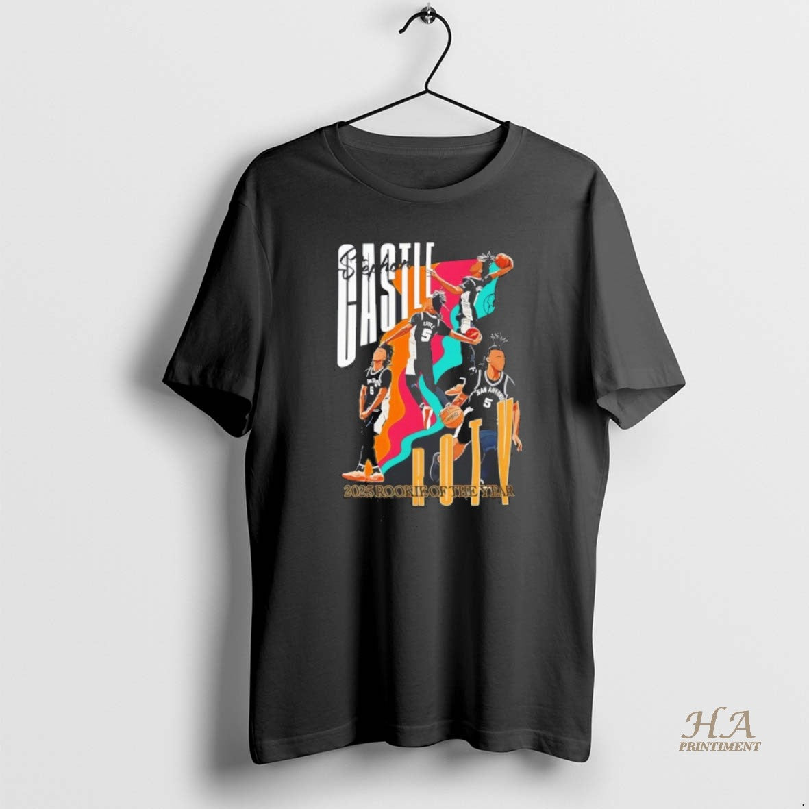 Official Stephon Castle Roty San Antonio Spurs 2025 Rookie Of The Year Shirt Hoodie Sweatshirt | PurePodTees.com