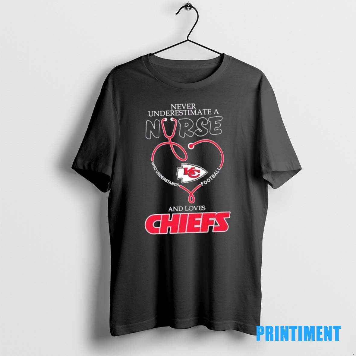 Official Stethoscope Heart Never Underestimate A Nurse Who Understand Football And Love Kansas City Chiefs Shirt Hoodie...