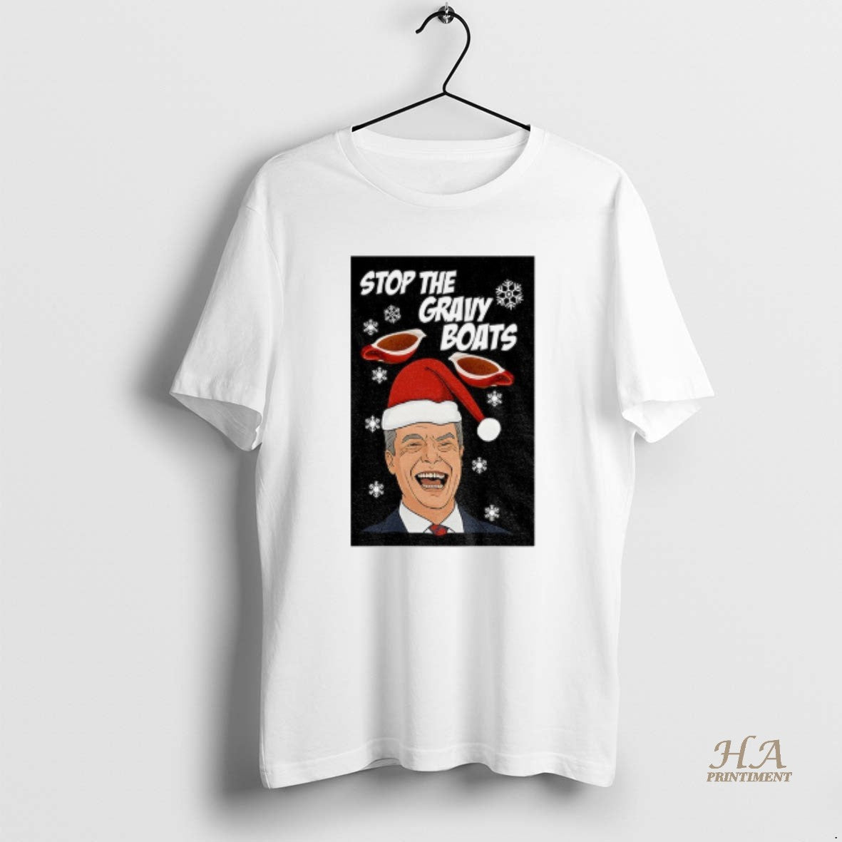Official Stop The Gravy Boats Nigel Farage Funny Christmas Jumper Shirt Hoodie Sweatshirt | PurePodTees.com