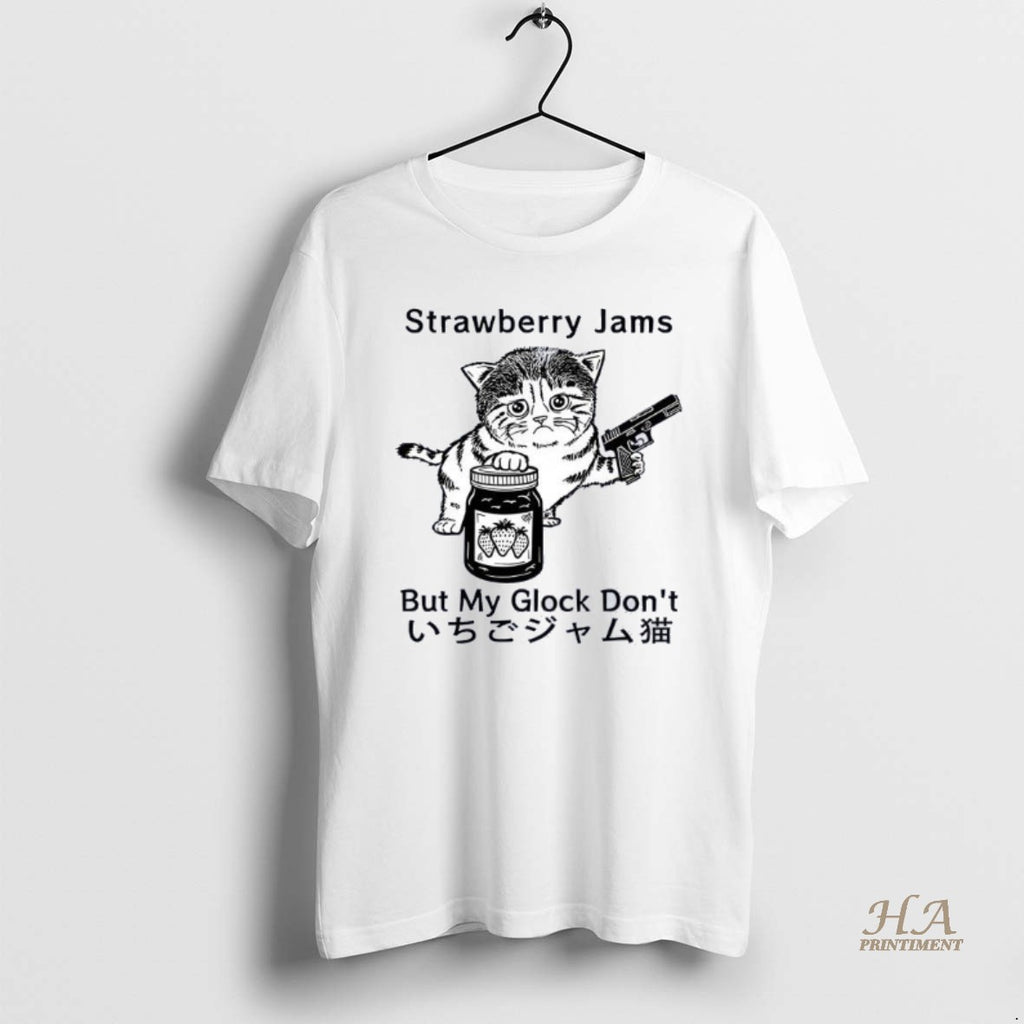 Official Strawberry Jams But My Glock Dont Cat Shirt Hoodie Sweatshirt | PurePodTees.com