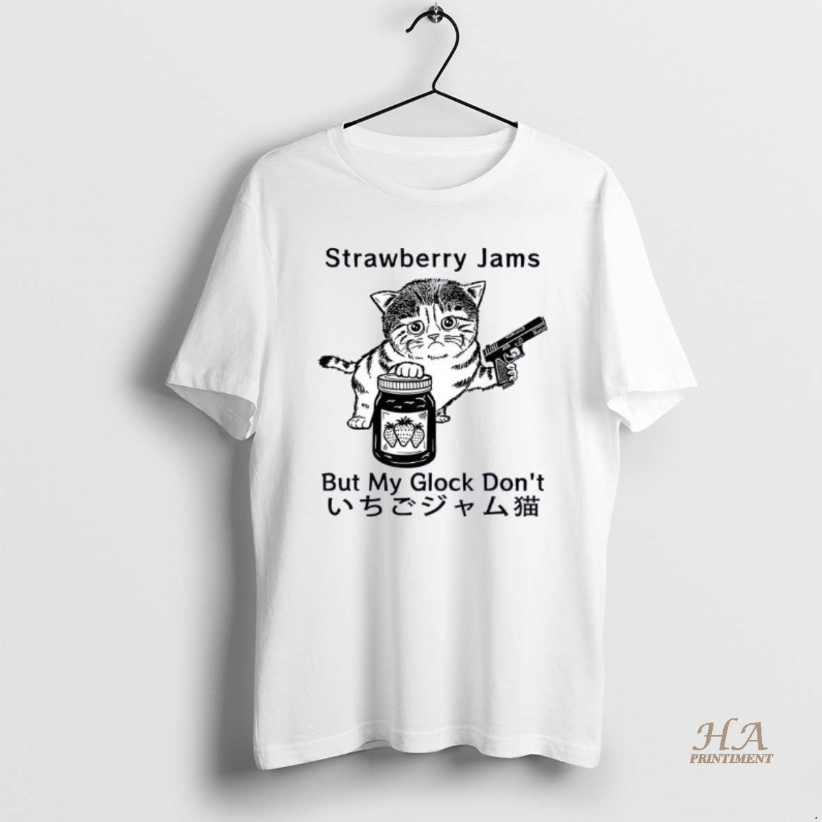 Official Strawberry Jams But My Glock Dont Cat Shirt Hoodie Sweatshirt | PurePodTees.com