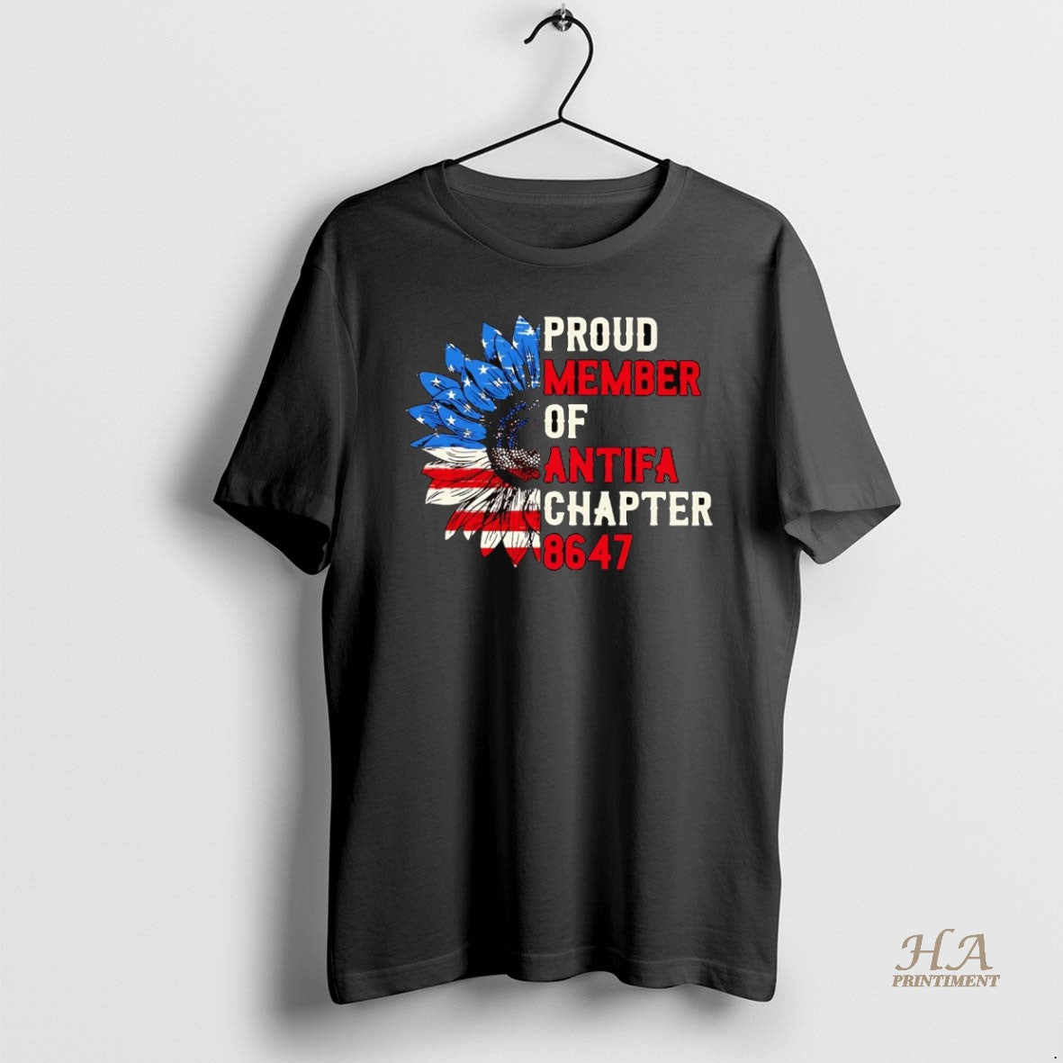 Official Sunflower Us Flag Proud Member Of Antifa Chapter 8647 Shirt Hoodie Sweatshirt | PurePodTees.com
