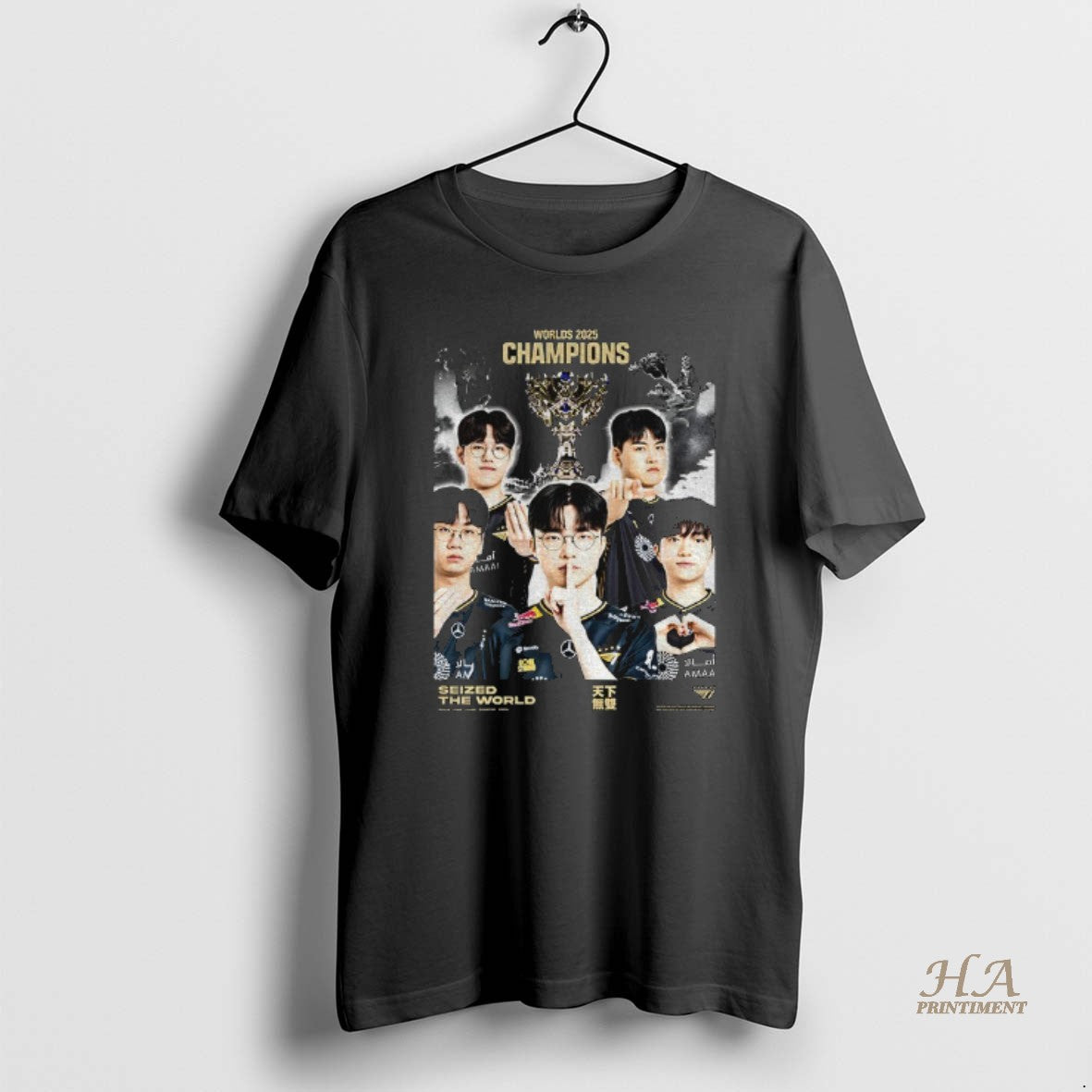 Official T1 Seized The World League Of Legends Champion T1 World Champions 2025 Shirt Hoodie Sweatshirt | PurePodTees.com
