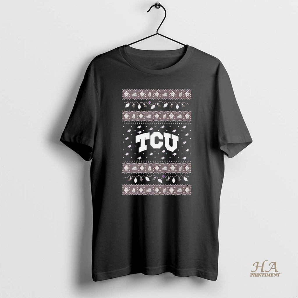 Official Tcu Horned Frogs Ugly Christmas Light Shirt Hoodie Sweatshirt | PurePodTees.com