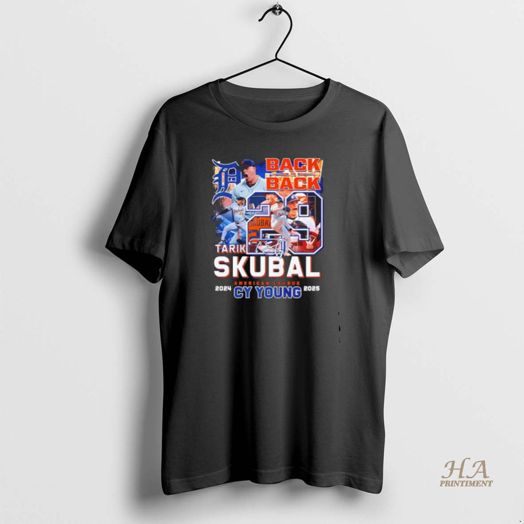 Official Tarik Skubal Detroit Tigers American League Cy Young 2024 2025 Back To Back Shirt Hoodie Sweatshirt