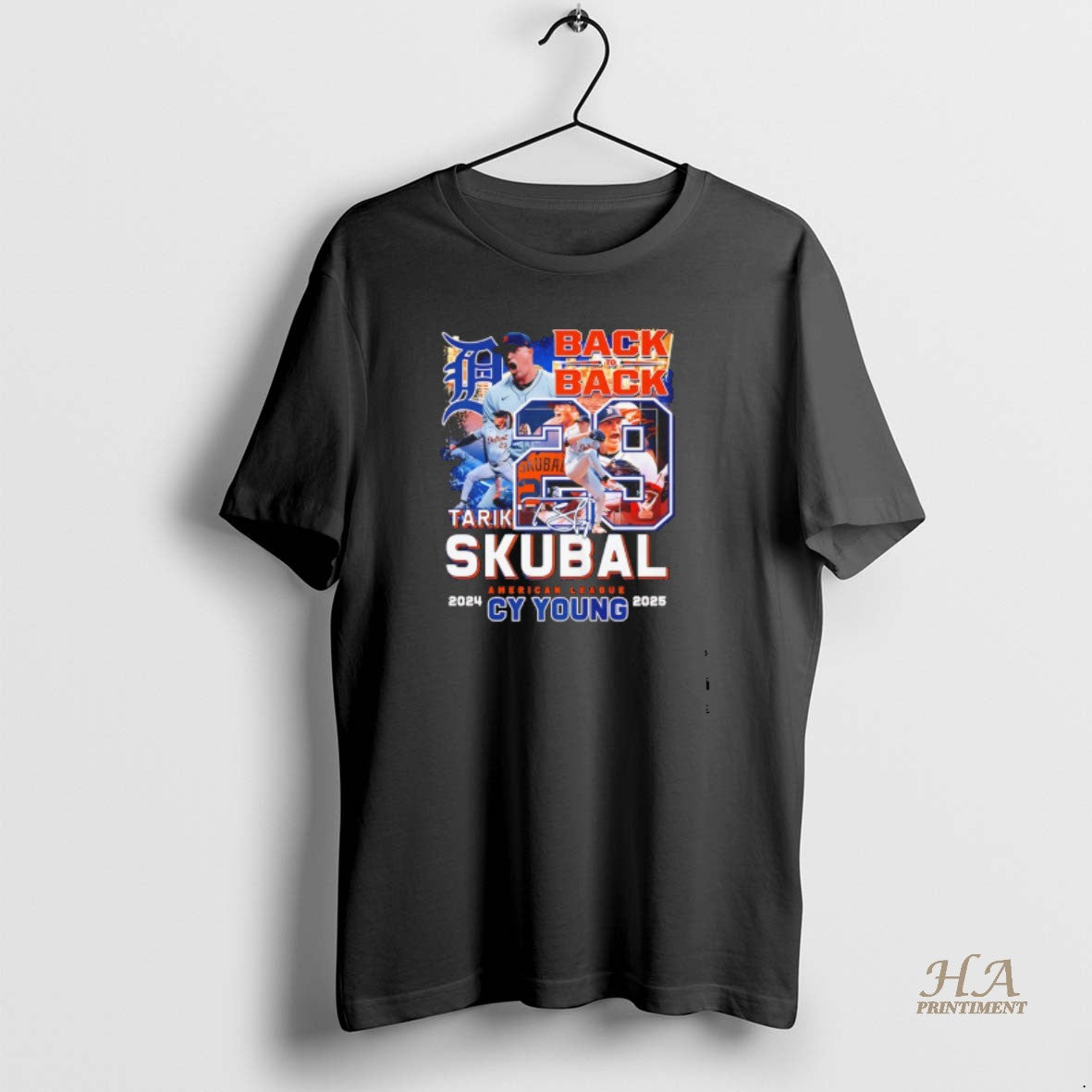 Official Tarik Skubal Detroit Tigers American League Cy Young 2024 2025 Back To Back Shirt Hoodie Sweatshirt
