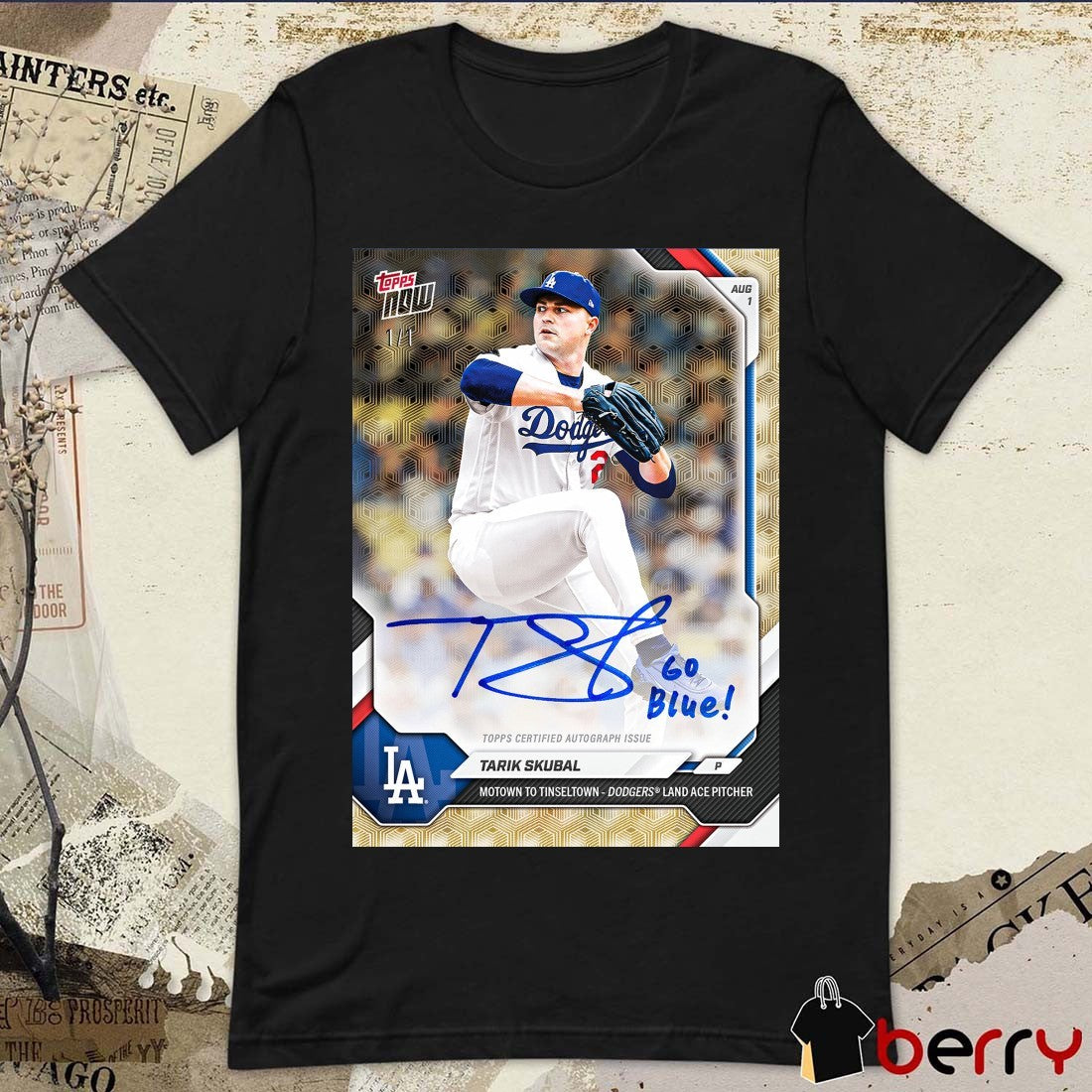 Tarik Skubal Notown To Tinseltown Dodgers Land Ace Pitcher Topps Now Signature Poster t-shirt