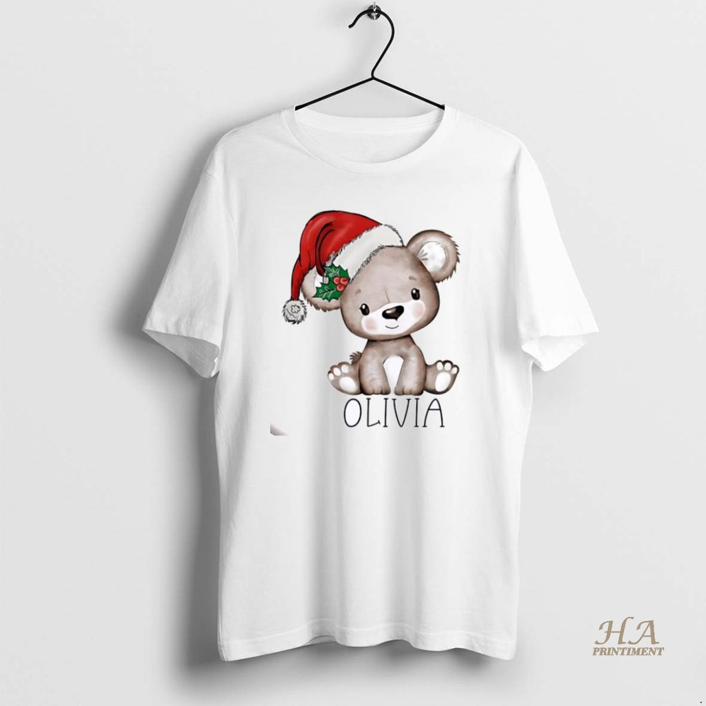 Official Teddy Bear Xmas Babys First Christmas Personalized Ornaments White Shirt Hoodie Sweatshirt | PurePodTees.com
