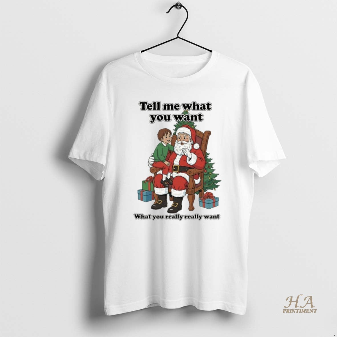 Official Tell Me What You Want What You Really Really Want Father Christmas Santa Kid Shirt Hoodie Sweatshirt