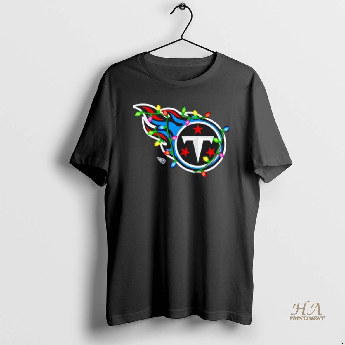 Official Tennessee Titans Logo Holiday Lights Black Shirt Hoodie Sweatshirt | PurePodTees.com