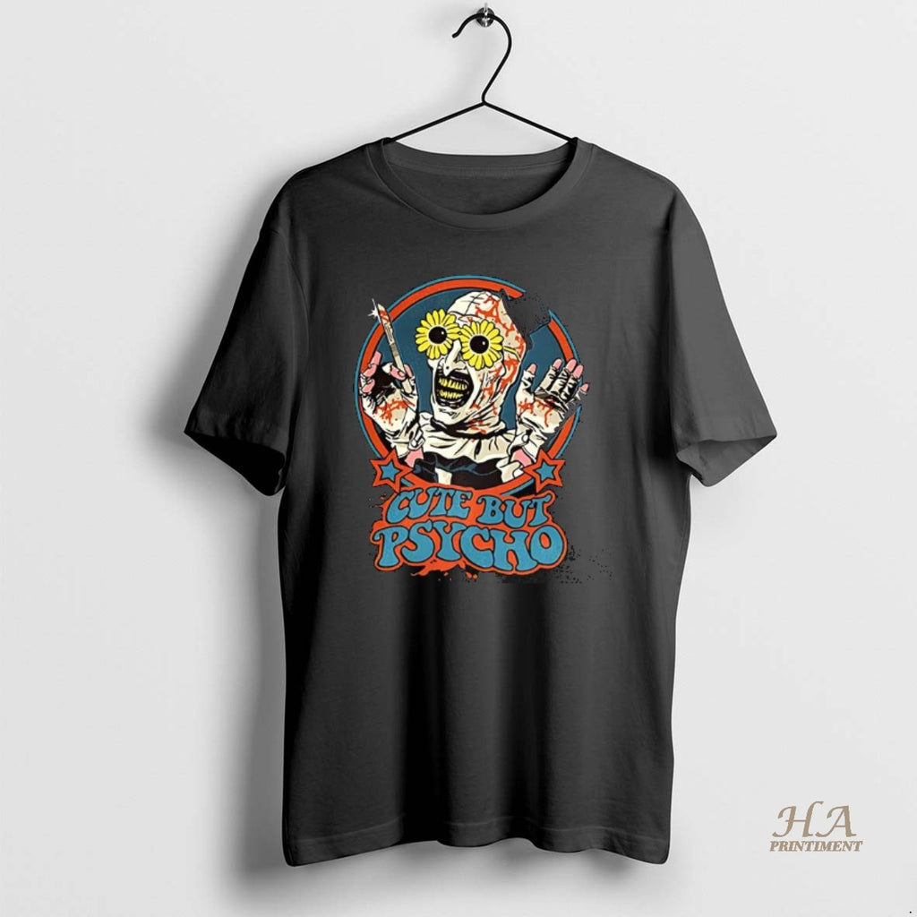 Official Terrifier Art The Clown Cute But Psycho Horror Shirt Hoodie Sweatshirt | PurePodTees.com