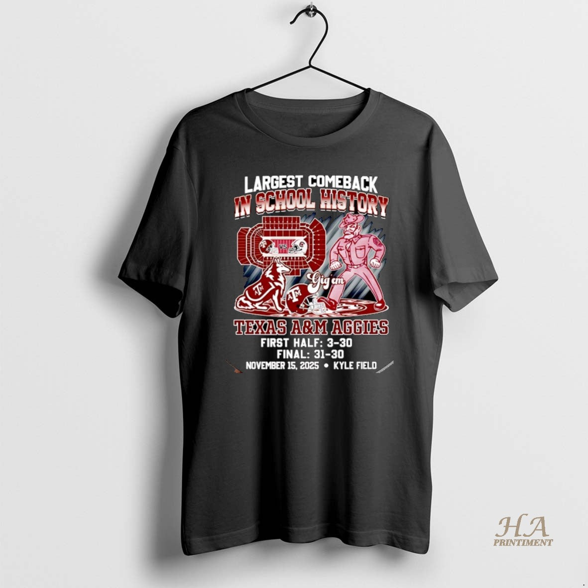 Official Texas Am Aggies Largest Comeback In School History 31 30 Christmas Shirt Hoodie Sweatshirt | PurePodTees.com