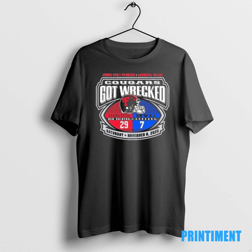 Official Texas Tech Red Raiders 2025 Cougars Got Wrecked Byu Gameday Score 29 7 Lubbock Shirt Hoodie Sweatshirt