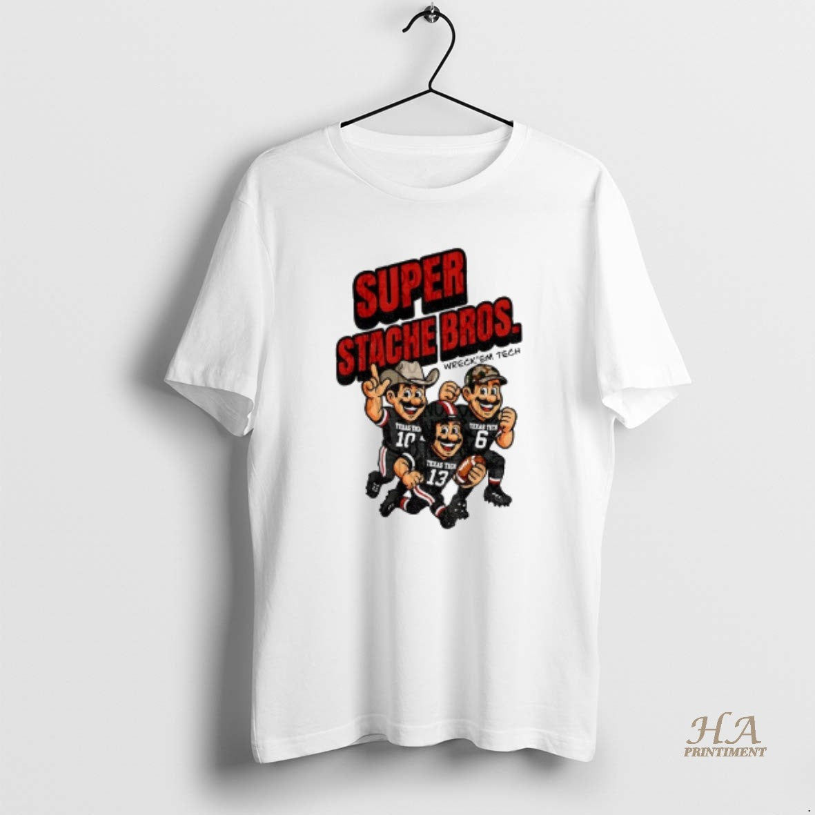 Official Texas Tech Red Raiders Football Super Stache Bros Cartoon Game Day Shirt Hoodie Sweatshirt | PurePodTees.com