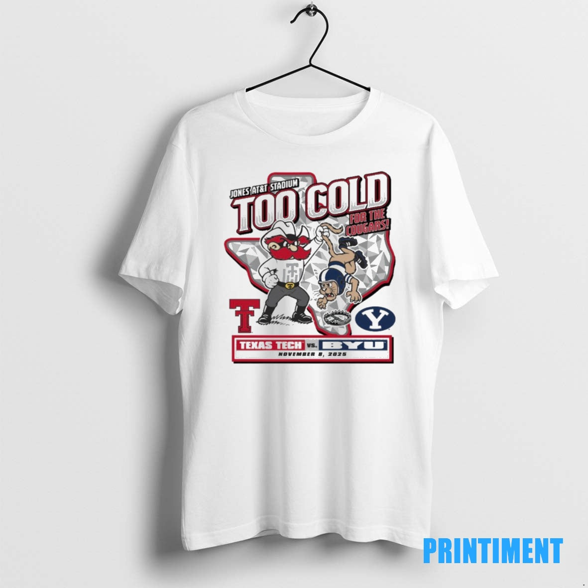 Official Texas Tech Red Raiders Vs Byu Cougars Jones Att To Cold For The Cougars Shirt Hoodie Sweatshirt | PurePodTees.com
