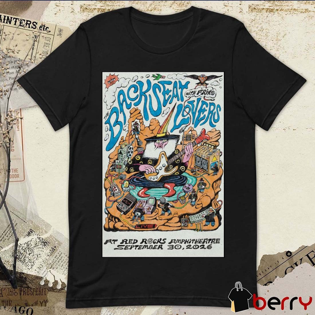 The Backseat Lovers on September 30 2026 Morrison Red Rocks Amphitheatre Poster t-shirt