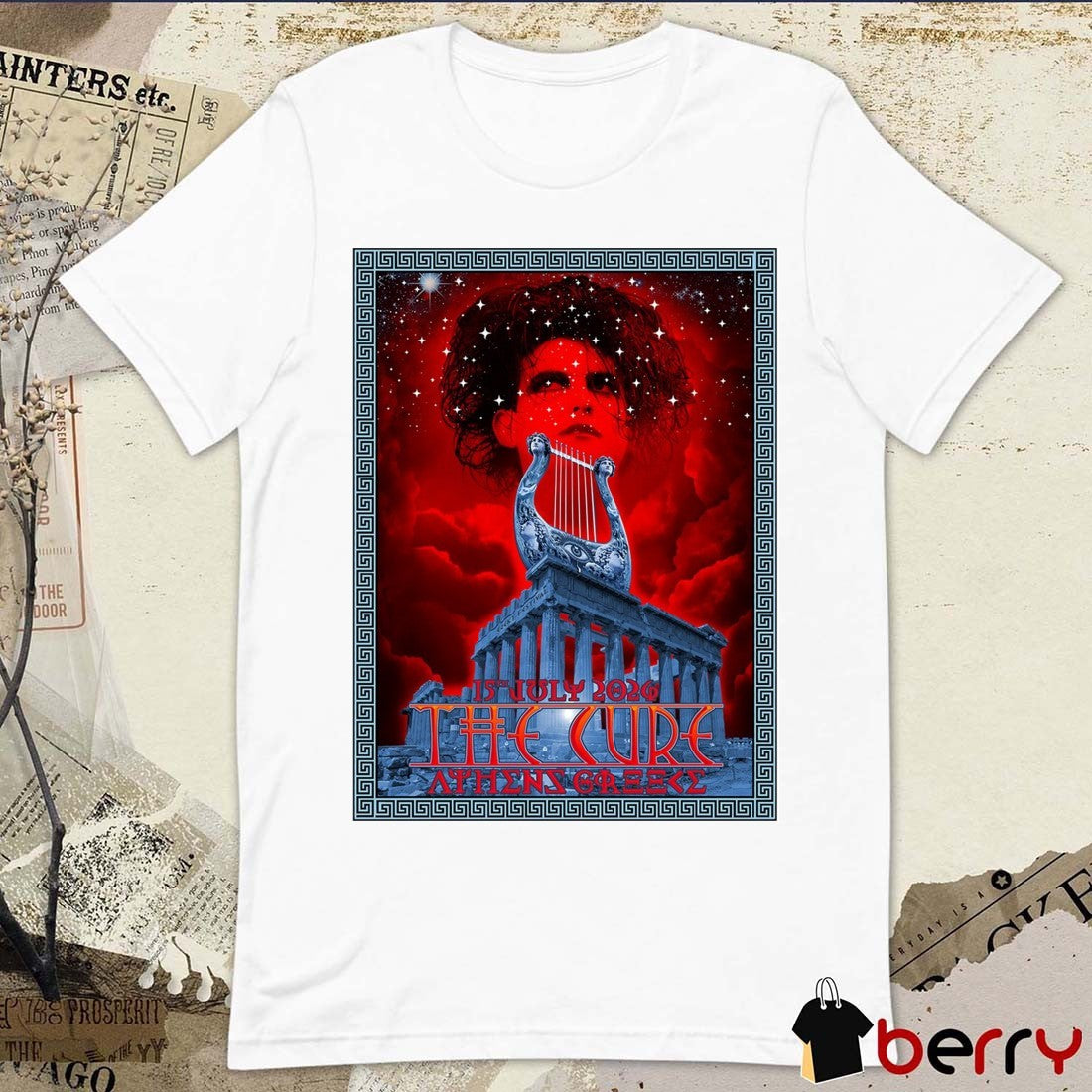 The Cure Athens Greece 15th July 2026 Event Poster t-shirt